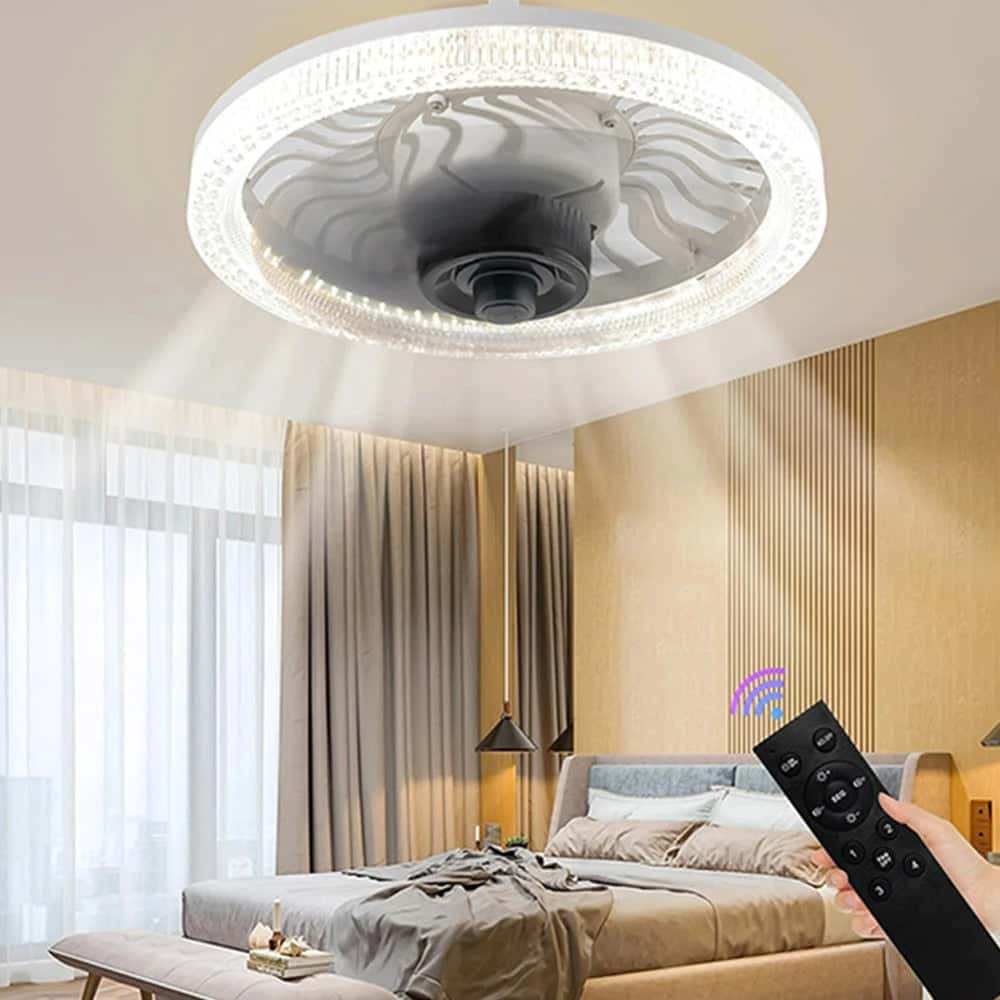 Ventilateur Plafond LED 50W 65CM - Moderne Avec Lumière, 6 Vitesses, Silencieux Pour Salon Et Chambre